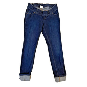 Old Navy Maternity Jeans Womens 1 Dark Wash Skinny Stretch Woven Waistband Pants